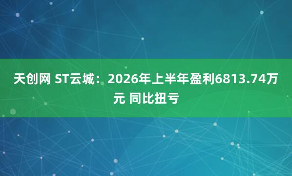 天创网 ST云城:2026年上半年盈利6813.74万元 同比扭亏